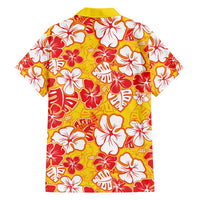 Yellow Hawaii Hibiscus Hawaiian Shirt Tropical Flowers Seamless Pattern - Polynesian Pride