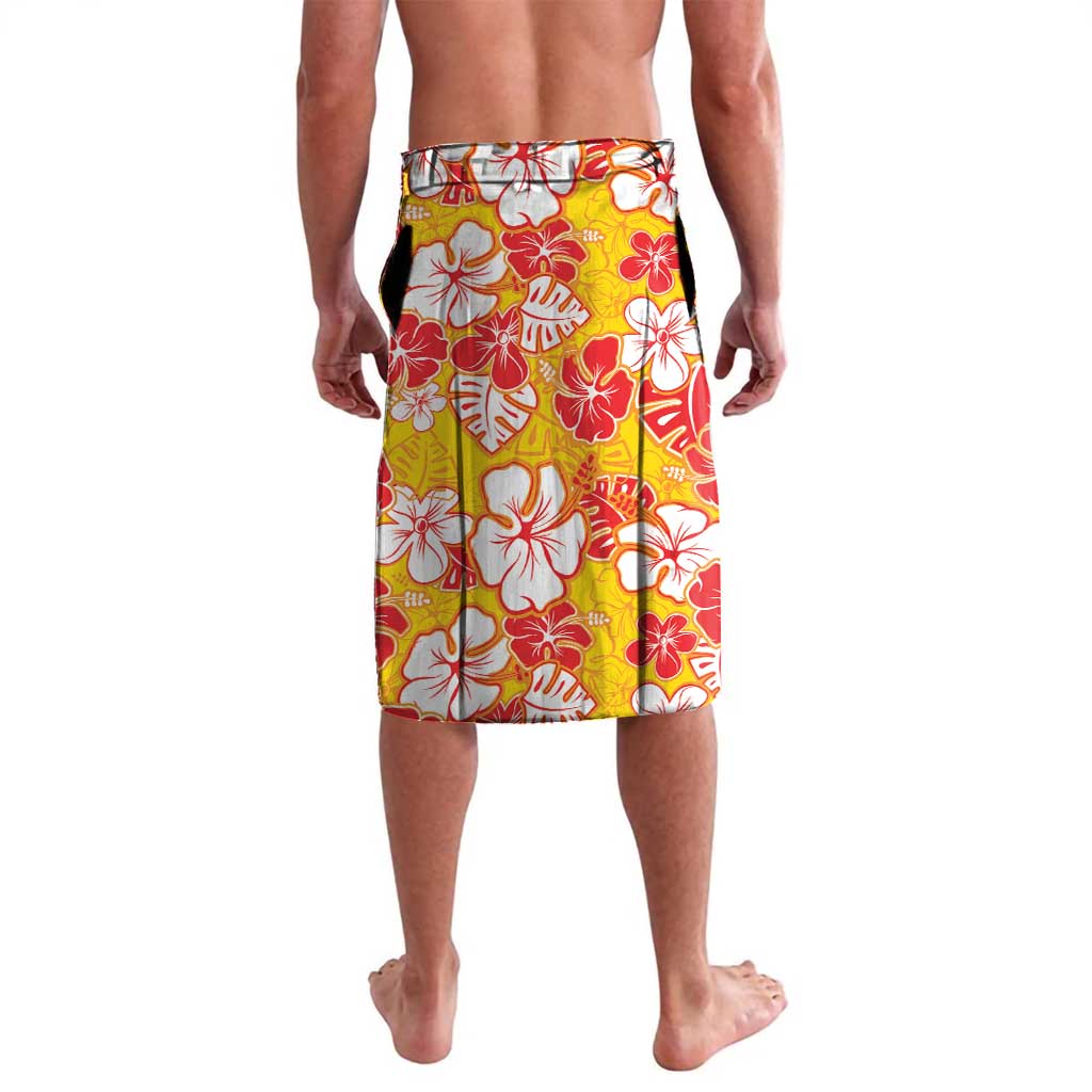 Yellow Hawaii Hibiscus Lavalava Tropical Flowers Seamless Pattern - Polynesian Pride