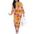 Yellow Hawaii Hibiscus Off The Shoulder Long Sleeve Dress Tropical Flowers Seamless Pattern - Polynesian Pride
