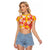 Yellow Hawaii Hibiscus Raglan Cropped T Shirt Tropical Flowers Seamless Pattern - Polynesian Pride