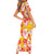 Yellow Hawaii Hibiscus Short Sleeve Bodycon Dress Tropical Flowers Seamless Pattern - Polynesian Pride