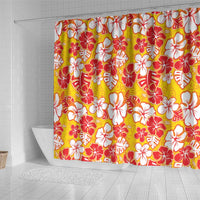 Yellow Hawaii Hibiscus Shower Curtain Tropical Flowers Seamless Pattern LT14 - Polynesian Pride