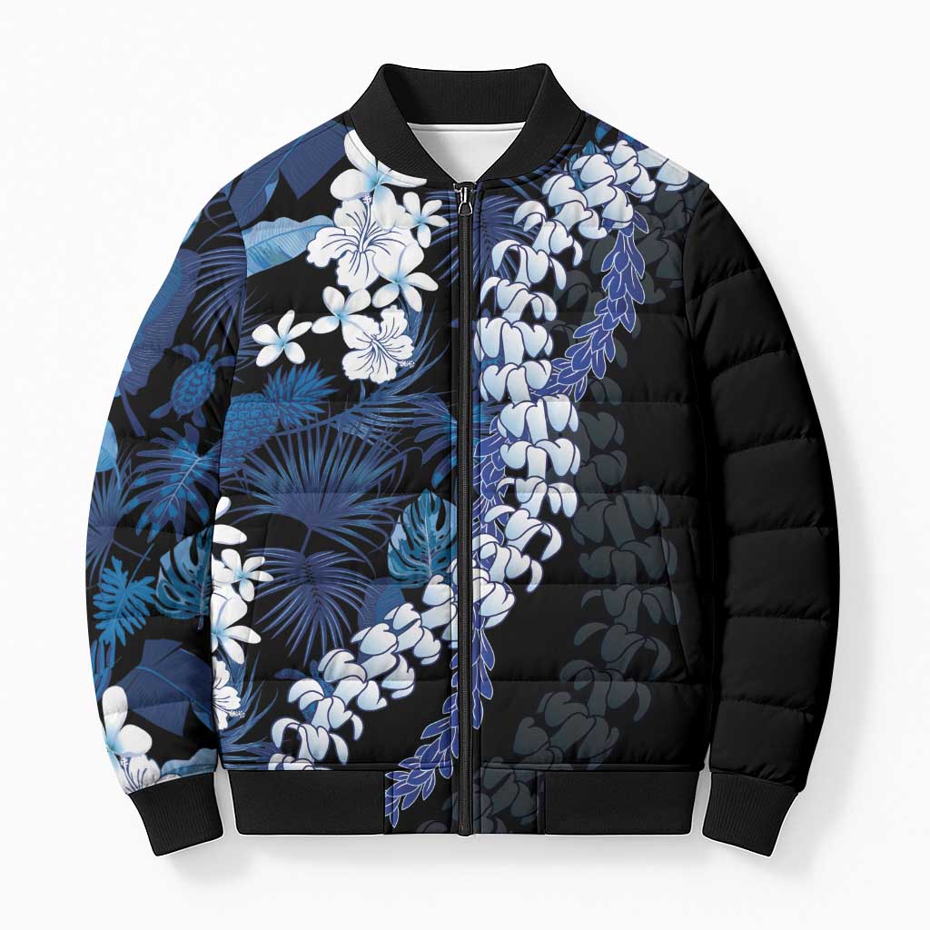 Polu Aloha Hawaii Lei Bomber Puffer Jacket Tropical Flowers Elegant Vibe - Polynesian Pride