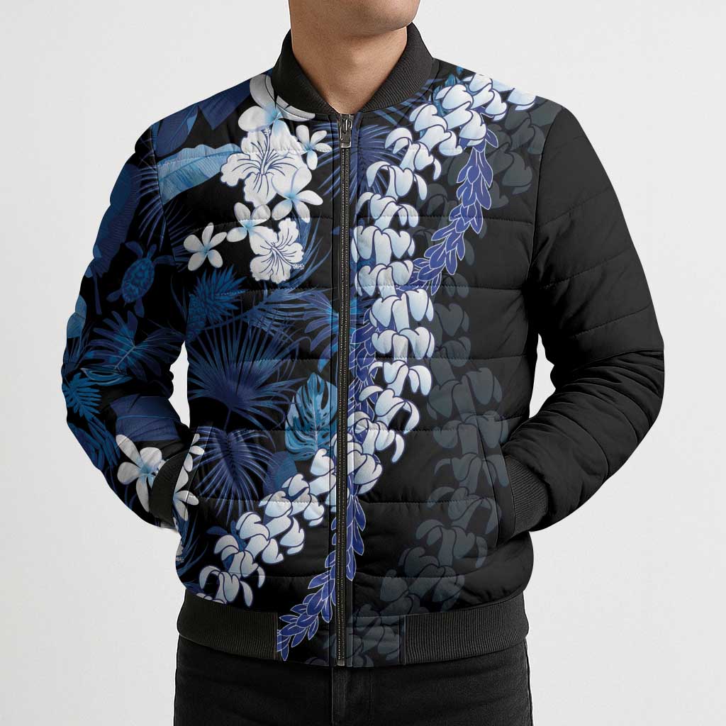 Polu Aloha Hawaii Lei Bomber Puffer Jacket Tropical Flowers Elegant Vibe - Polynesian Pride