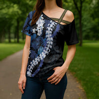 Polu Aloha Hawaii Lei Cross Shoulder Shirt Tropical Flowers Elegant Vibe - Polynesian Pride