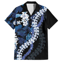 Polu Aloha Hawaii Lei Family Matching Summer Maxi Dress and Hawaiian Shirt Tropical Flowers Elegant Vibe LT14 Dad's Shirt - Short Sleeve Blue - Polynesian Pride