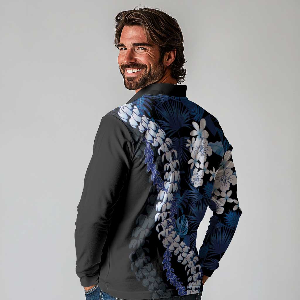 Polu Aloha Hawaii Lei Long Sleeve Polo Shirt Tropical Flowers Elegant Vibe - Polynesian Pride