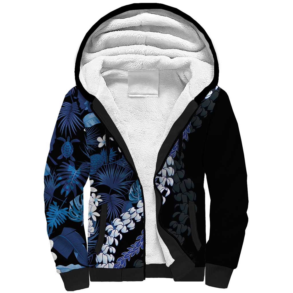 Polu Aloha Hawaii Lei Sherpa Hoodie Tropical Flowers Elegant Vibe - Polynesian Pride