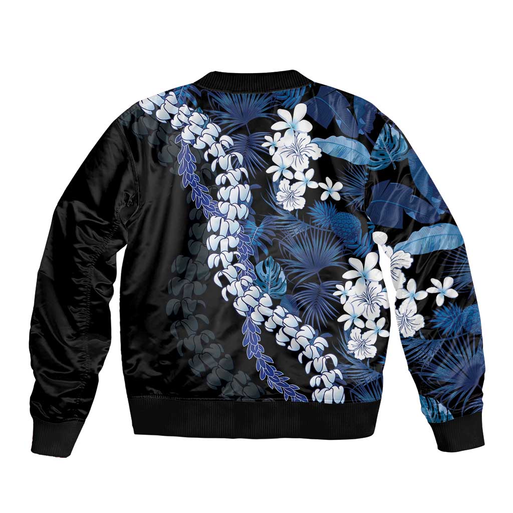 Polu Aloha Hawaii Lei Sleeve Zip Bomber Jacket Tropical Flowers Elegant Vibe - Polynesian Pride