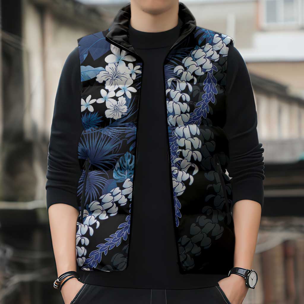 Polu Aloha Hawaii Lei Sleeveless Puffer Jacket Tropical Flowers Elegant Vibe - Polynesian Pride