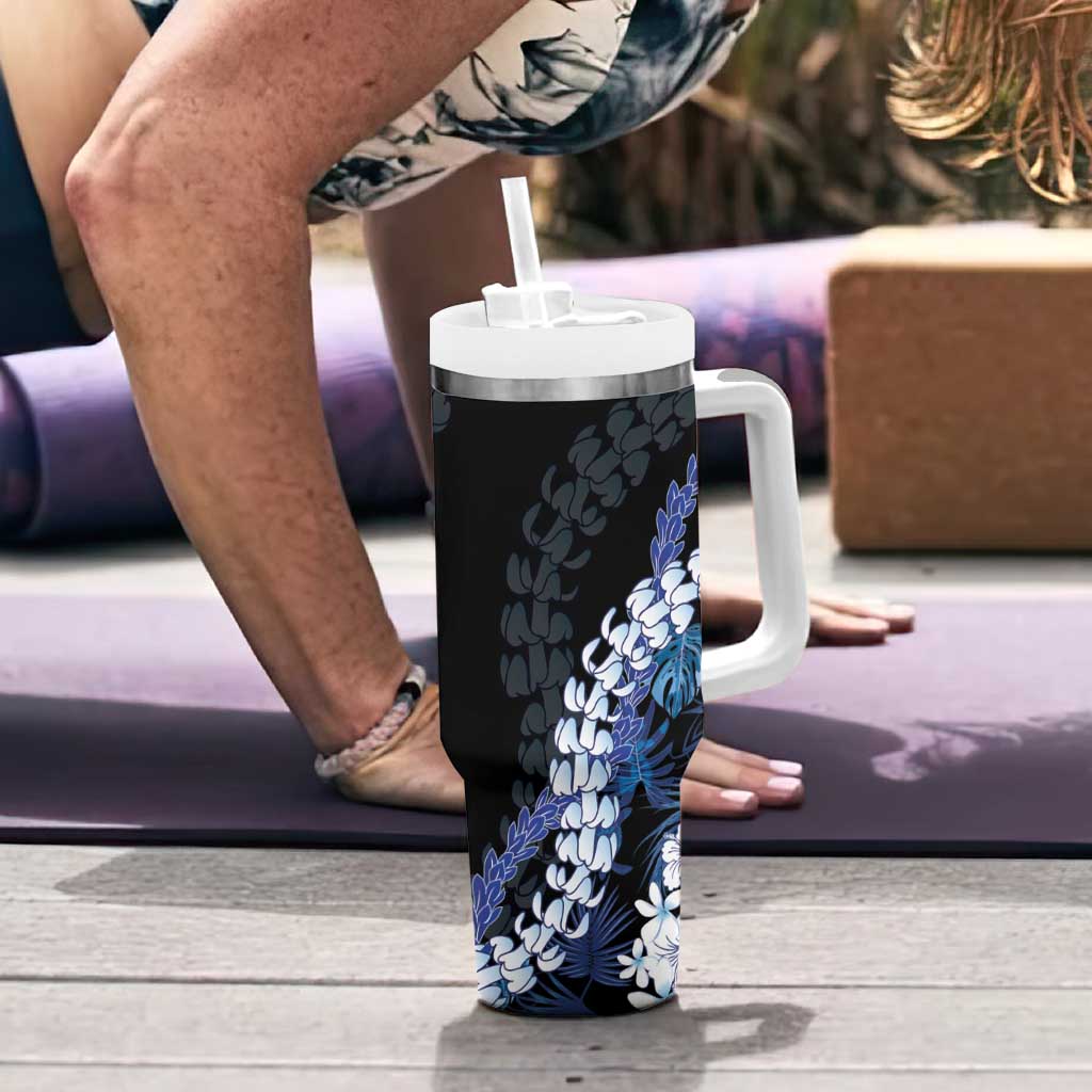 Polu Aloha Hawaii Lei Tumbler With Handle Tropical Flowers Elegant Vibe - Polynesian Pride