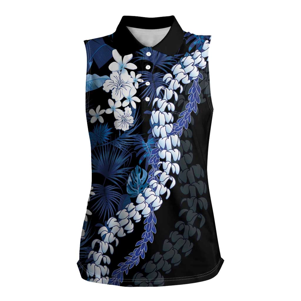 Polu Aloha Hawaii Lei Women Sleeveless Polo Shirt Tropical Flowers Elegant Vibe - Polynesian Pride