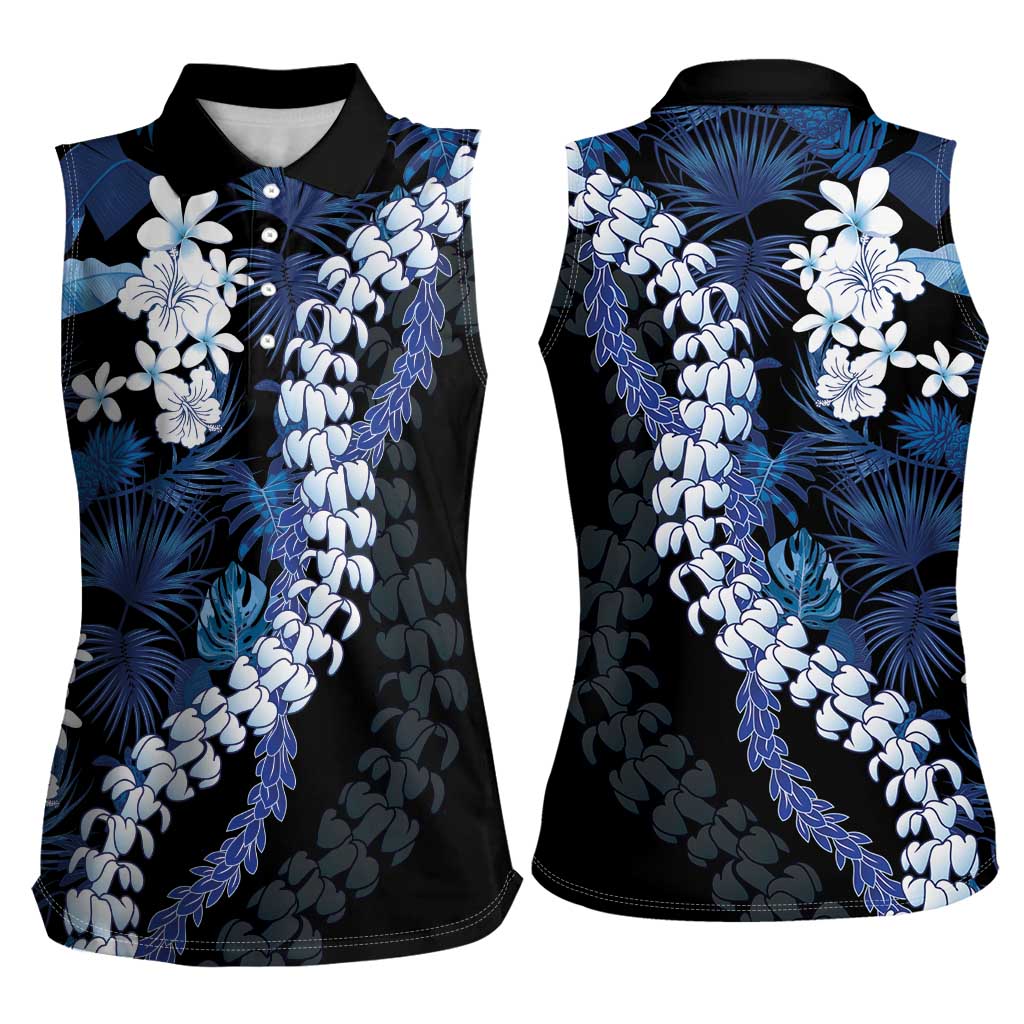 Polu Aloha Hawaii Lei Women Sleeveless Polo Shirt Tropical Flowers Elegant Vibe - Polynesian Pride