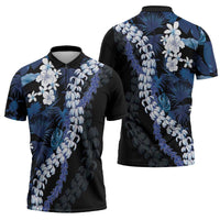 Polu Aloha Hawaii Lei Zipper Polo Shirt Tropical Flowers Elegant Vibe - Polynesian Pride