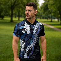Polu Aloha Hawaii Lei Zipper Polo Shirt Tropical Flowers Elegant Vibe - Polynesian Pride