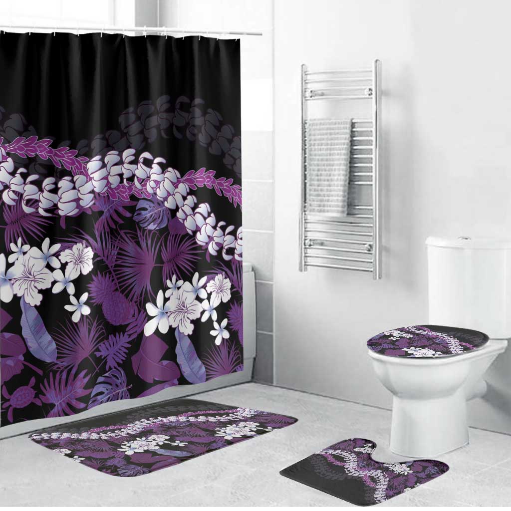 Poni Aloha Hawaii Lei Bathroom Set Tropical Flowers Elegant Vibe - Polynesian Pride