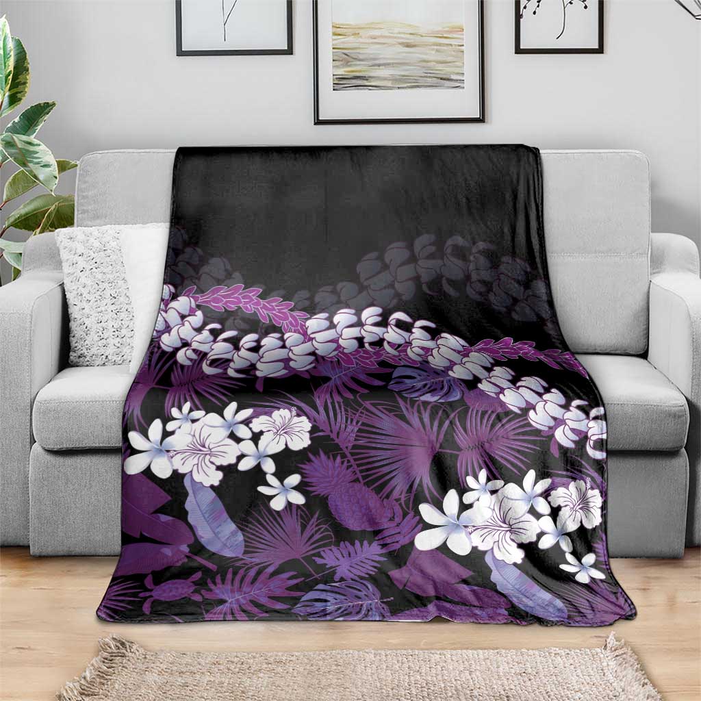 Poni Aloha Hawaii Lei Blanket Tropical Flowers Elegant Vibe - Polynesian Pride