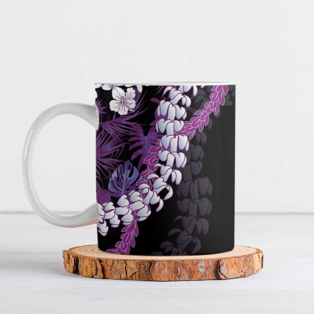 Poni Aloha Hawaii Lei Ceramic Mug Tropical Flowers Elegant Vibe - Polynesian Pride