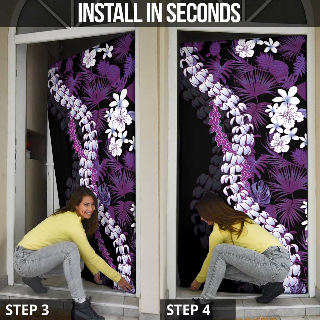 Poni Aloha Hawaii Lei Door Cover Tropical Flowers Elegant Vibe - Polynesian Pride