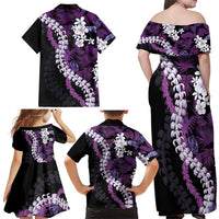 Poni Aloha Hawaii Lei Family Matching Off Shoulder Maxi Dress and Hawaiian Shirt Tropical Flowers Elegant Vibe LT14 - Polynesian Pride