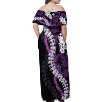 Poni Aloha Hawaii Lei Family Matching Off Shoulder Maxi Dress and Hawaiian Shirt Tropical Flowers Elegant Vibe LT14 - Polynesian Pride