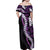 Poni Aloha Hawaii Lei Family Matching Off Shoulder Maxi Dress and Hawaiian Shirt Tropical Flowers Elegant Vibe - Polynesian Pride