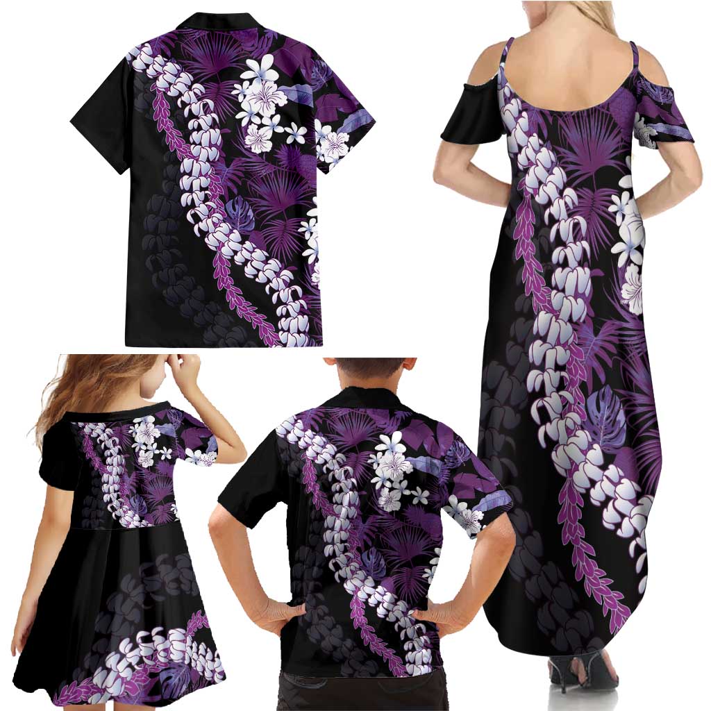 Poni Aloha Hawaii Lei Family Matching Summer Maxi Dress and Hawaiian Shirt Tropical Flowers Elegant Vibe LT14 - Polynesian Pride