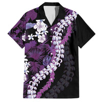Poni Aloha Hawaii Lei Family Matching Summer Maxi Dress and Hawaiian Shirt Tropical Flowers Elegant Vibe LT14 Dad's Shirt - Short Sleeve Purple - Polynesian Pride