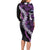 Poni Aloha Hawaii Lei Long Sleeve Bodycon Dress Tropical Flowers Elegant Vibe - Polynesian Pride