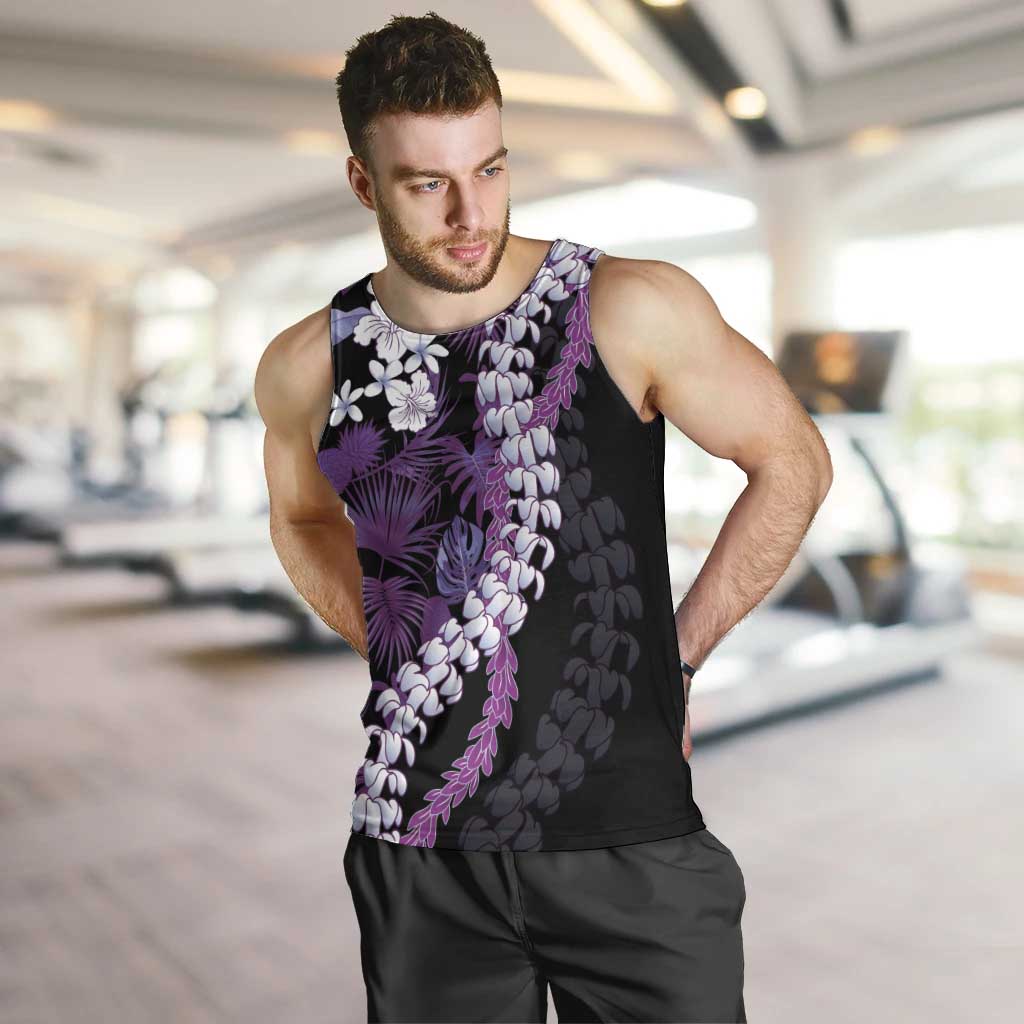 Poni Aloha Hawaii Lei Men Tank Top Tropical Flowers Elegant Vibe - Polynesian Pride