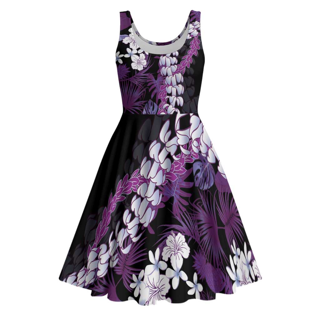 Poni Aloha Hawaii Lei Midi Dress Tropical Flowers Elegant Vibe - Polynesian Pride