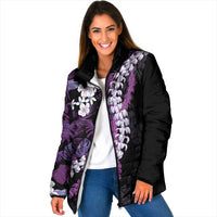 Poni Aloha Hawaii Lei Padded Jacket Tropical Flowers Elegant Vibe - Polynesian Pride
