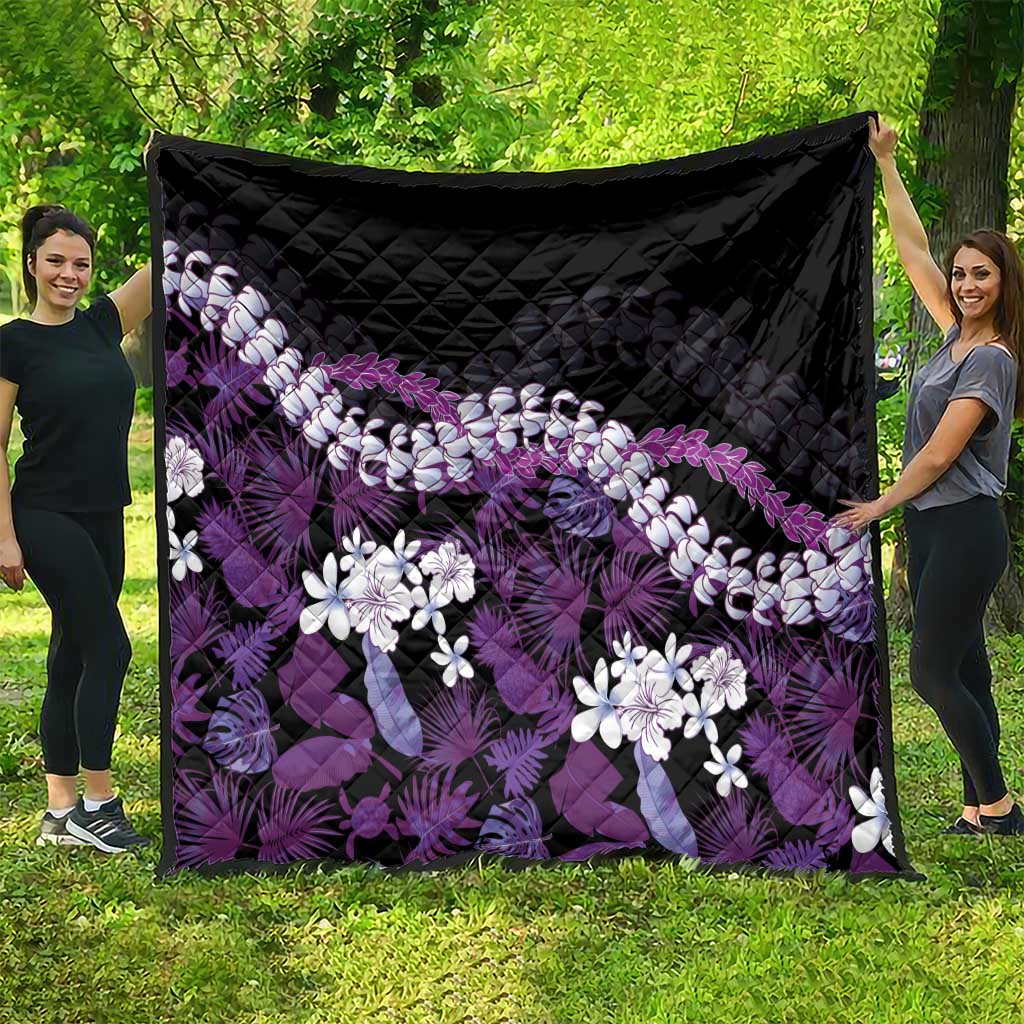 Poni Aloha Hawaii Lei Quilt Tropical Flowers Elegant Vibe - Polynesian Pride