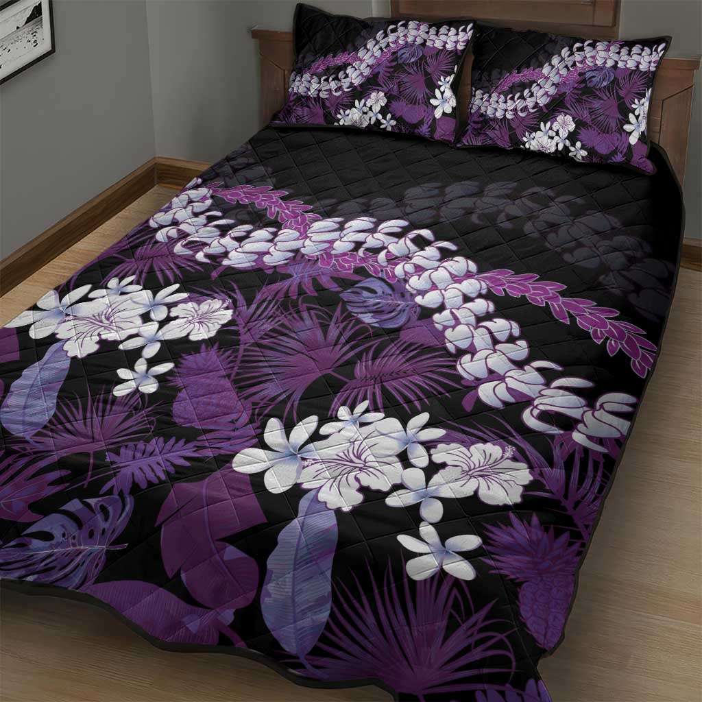 Poni Aloha Hawaii Lei Quilt Bed Set Tropical Flowers Elegant Vibe - Polynesian Pride