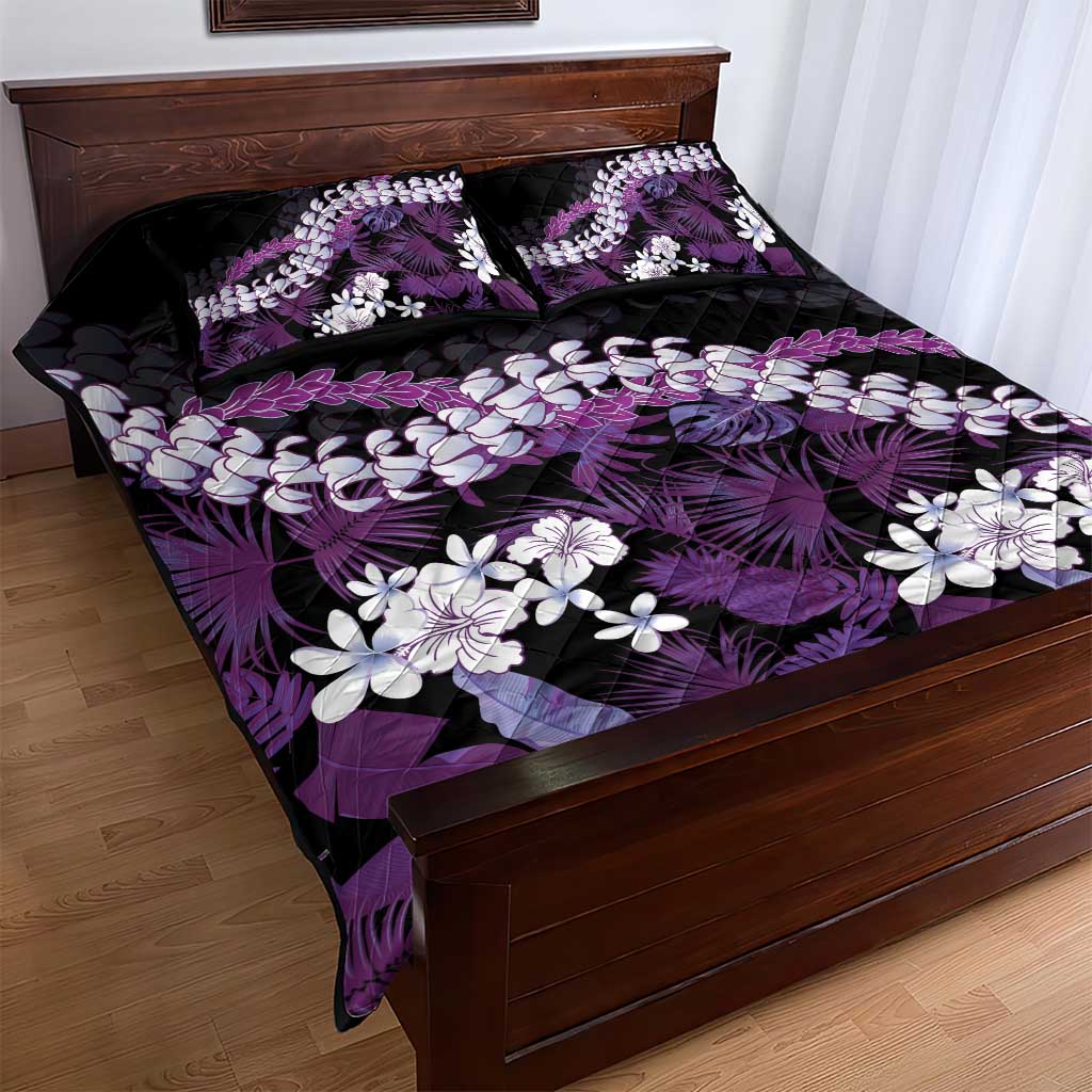 Poni Aloha Hawaii Lei Quilt Bed Set Tropical Flowers Elegant Vibe - Polynesian Pride