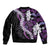 Poni Aloha Hawaii Lei Sleeve Zip Bomber Jacket Tropical Flowers Elegant Vibe - Polynesian Pride