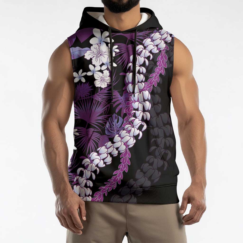 Poni Aloha Hawaii Lei Sleeveless Hoodie Tropical Flowers Elegant Vibe - Polynesian Pride