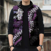 Poni Aloha Hawaii Lei Sleeveless Puffer Jacket Tropical Flowers Elegant Vibe - Polynesian Pride