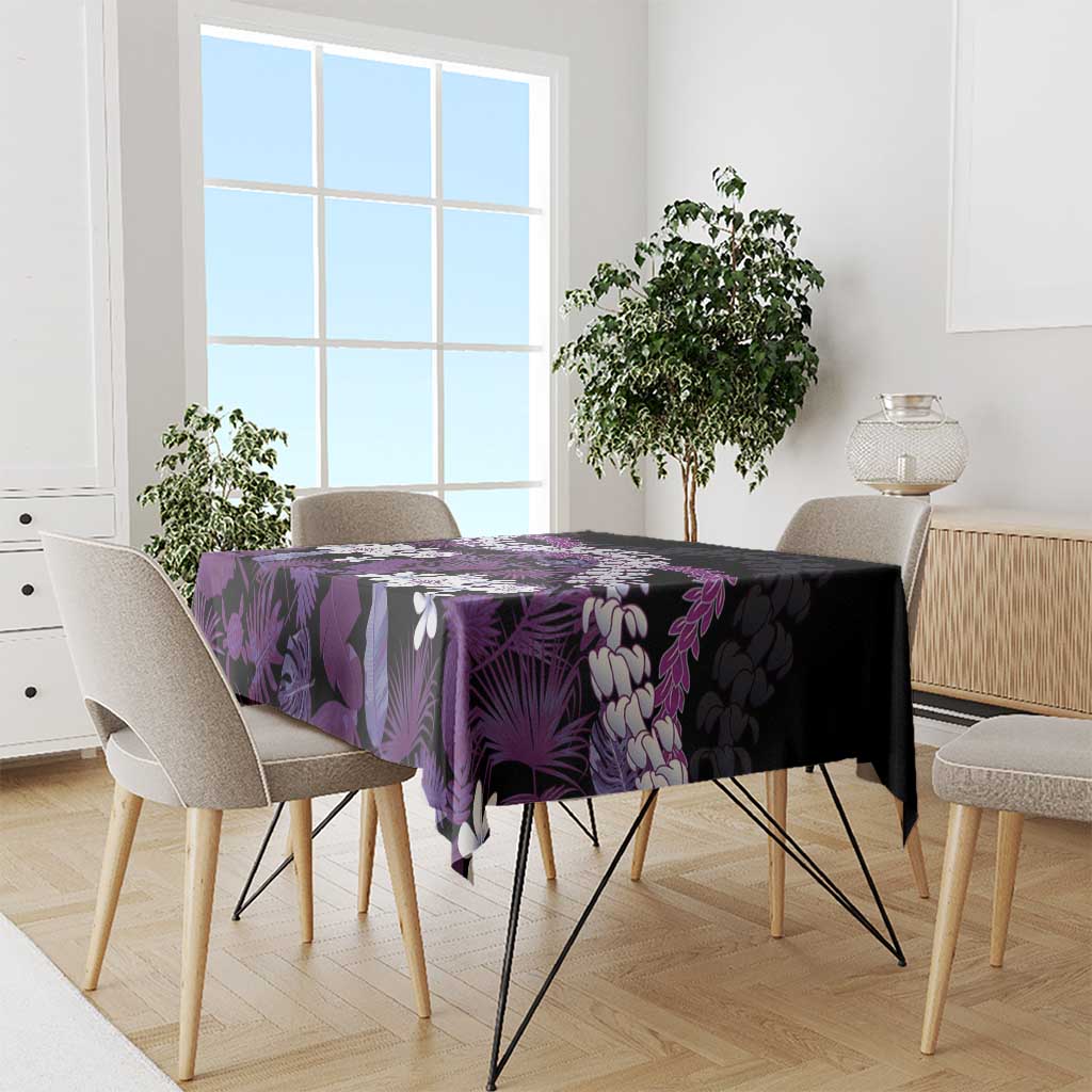 Poni Aloha Hawaii Lei Tablecloth Tropical Flowers Elegant Vibe - Polynesian Pride