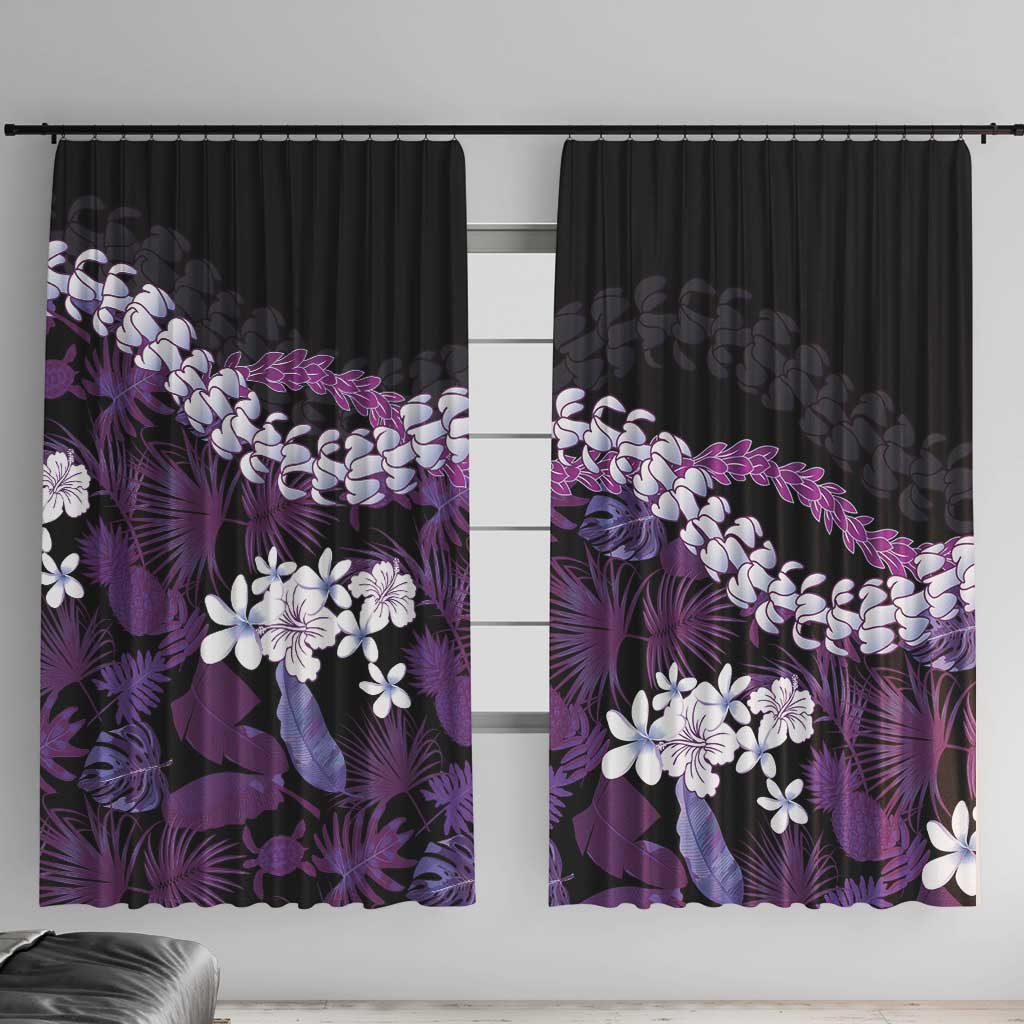 Poni Aloha Hawaii Lei Window Curtain Tropical Flowers Elegant Vibe - Polynesian Pride