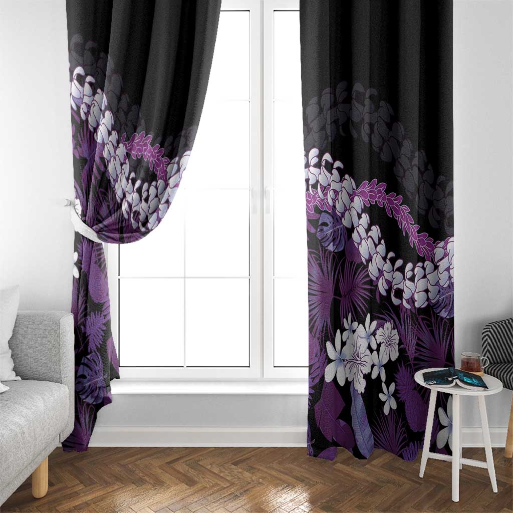 Poni Aloha Hawaii Lei Window Curtain Tropical Flowers Elegant Vibe - Polynesian Pride