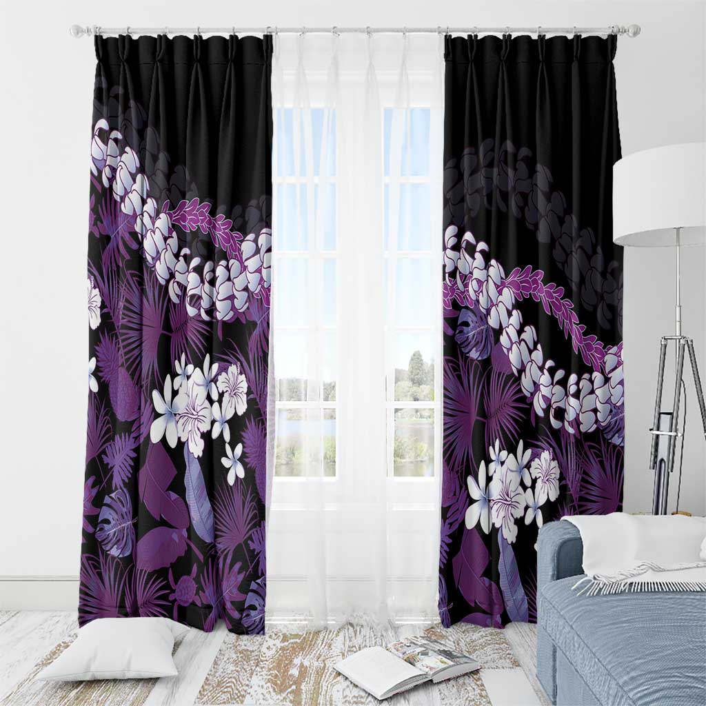 Poni Aloha Hawaii Lei Window Curtain Tropical Flowers Elegant Vibe - Polynesian Pride