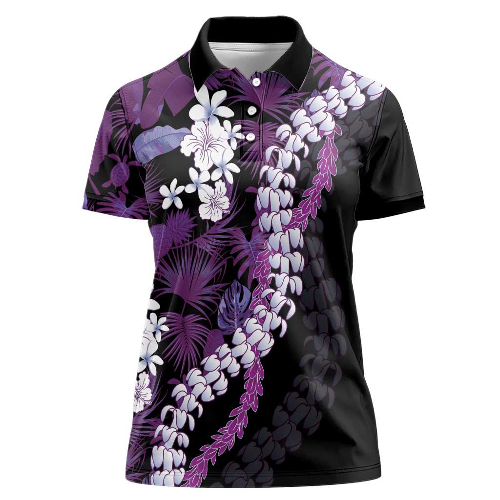 Poni Aloha Hawaii Lei Women Polo Shirt Tropical Flowers Elegant Vibe - Polynesian Pride
