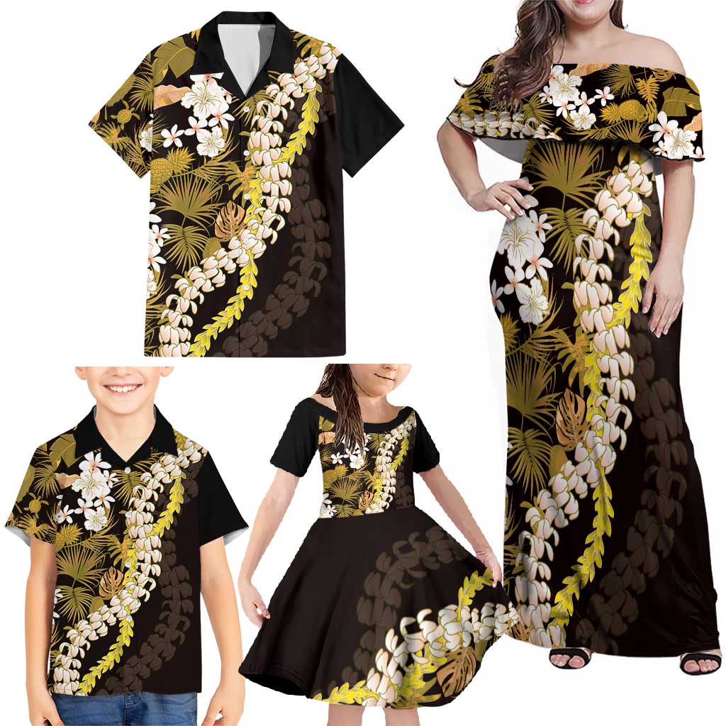 Kula Aloha Hawaii Lei Family Matching Off Shoulder Maxi Dress and Hawaiian Shirt Tropical Flowers Elegant Vibe LT14 - Polynesian Pride