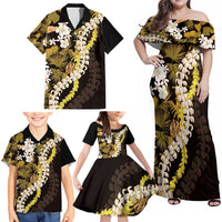 Kula Aloha Hawaii Lei Family Matching Off Shoulder Maxi Dress and Hawaiian Shirt Tropical Flowers Elegant Vibe LT14 - Polynesian Pride