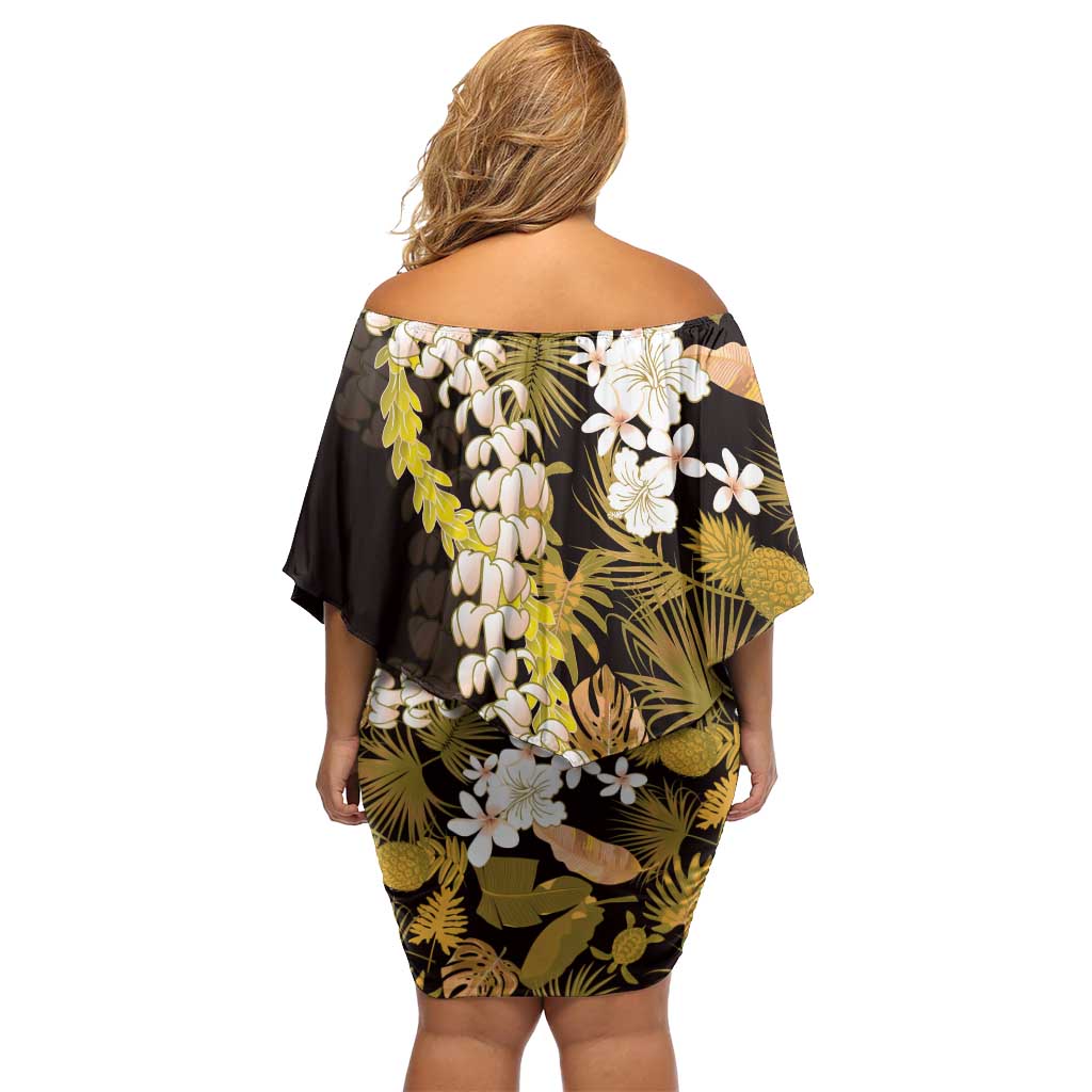 Kula Aloha Hawaii Lei Family Matching Off Shoulder Short Dress and Hawaiian Shirt Tropical Flowers Elegant Vibe LT14 - Polynesian Pride