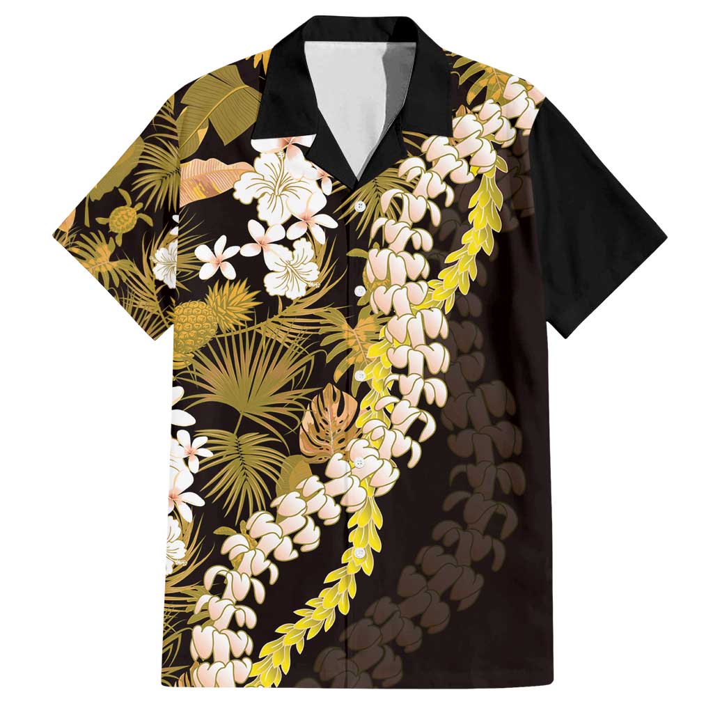 Kula Aloha Hawaii Lei Family Matching Summer Maxi Dress and Hawaiian Shirt Tropical Flowers Elegant Vibe LT14 Dad's Shirt - Short Sleeve Gold - Polynesian Pride