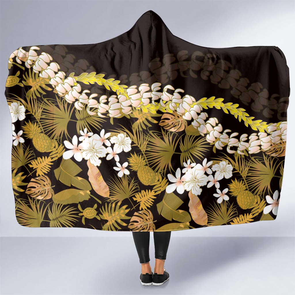 Kula Aloha Hawaii Lei Hooded Blanket Tropical Flowers Elegant Vibe - Polynesian Pride