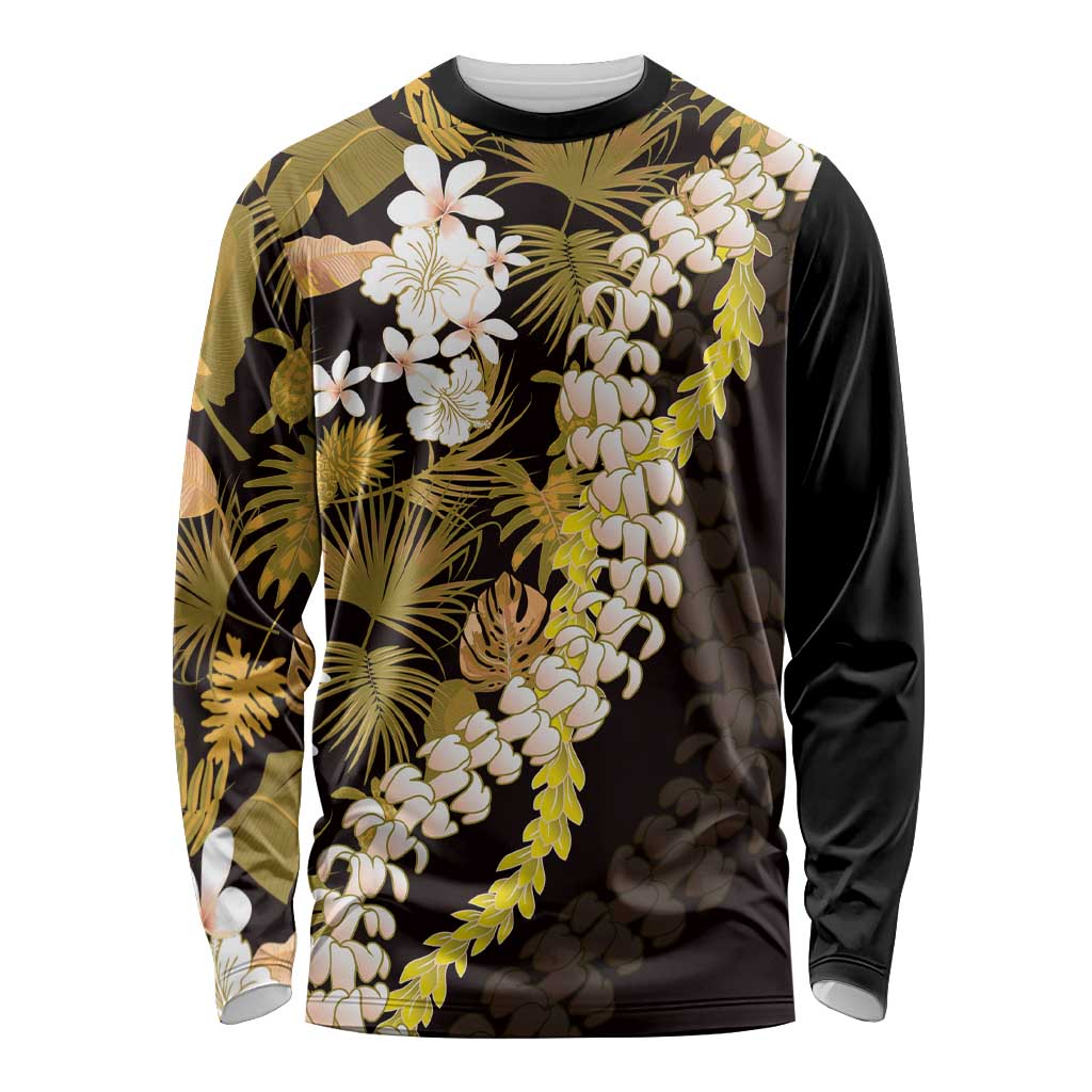 Kula Aloha Hawaii Lei Long Sleeve Shirt Tropical Flowers Elegant Vibe - Polynesian Pride