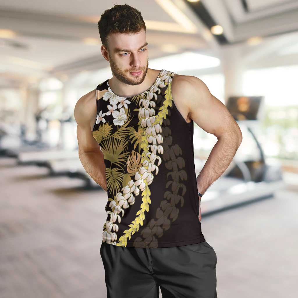 Kula Aloha Hawaii Lei Men Tank Top Tropical Flowers Elegant Vibe - Polynesian Pride